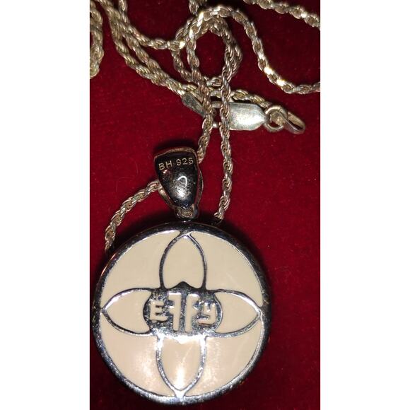 Vintage EFFY Sterling Silver Medallion Necklace Topaz-Tested Stones BH 925 - Picture 2 of 4